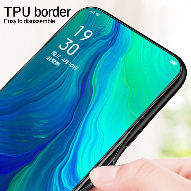 For OPPO Reno Z Gradient Color Glass Case(Light Purple) - OPPO Cases by buy2fix | Online Shopping UK | buy2fix