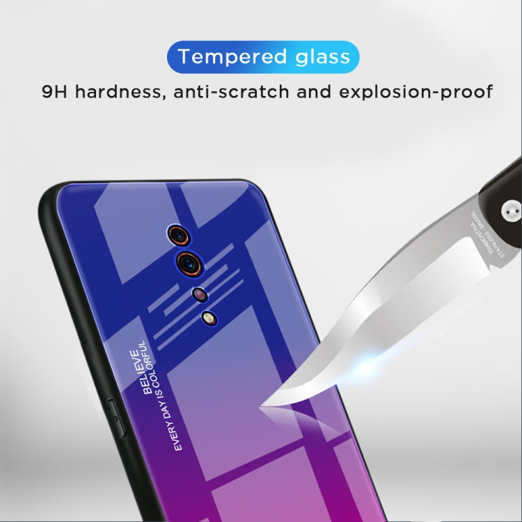 For OPPO Reno Z Gradient Color Glass Case(Light Purple) - OPPO Cases by buy2fix | Online Shopping UK | buy2fix