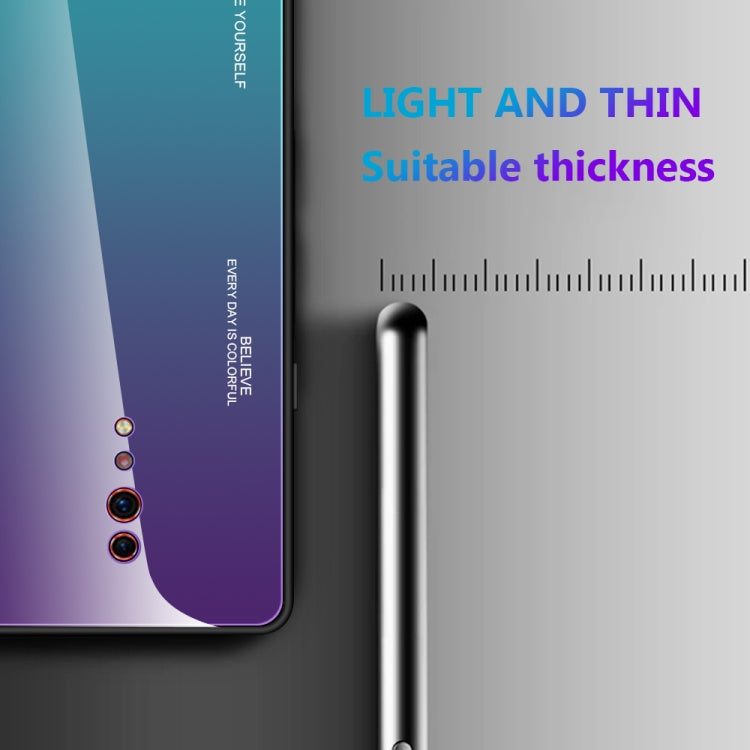 For OPPO Reno Z Gradient Color Glass Case(Light Purple) - OPPO Cases by buy2fix | Online Shopping UK | buy2fix