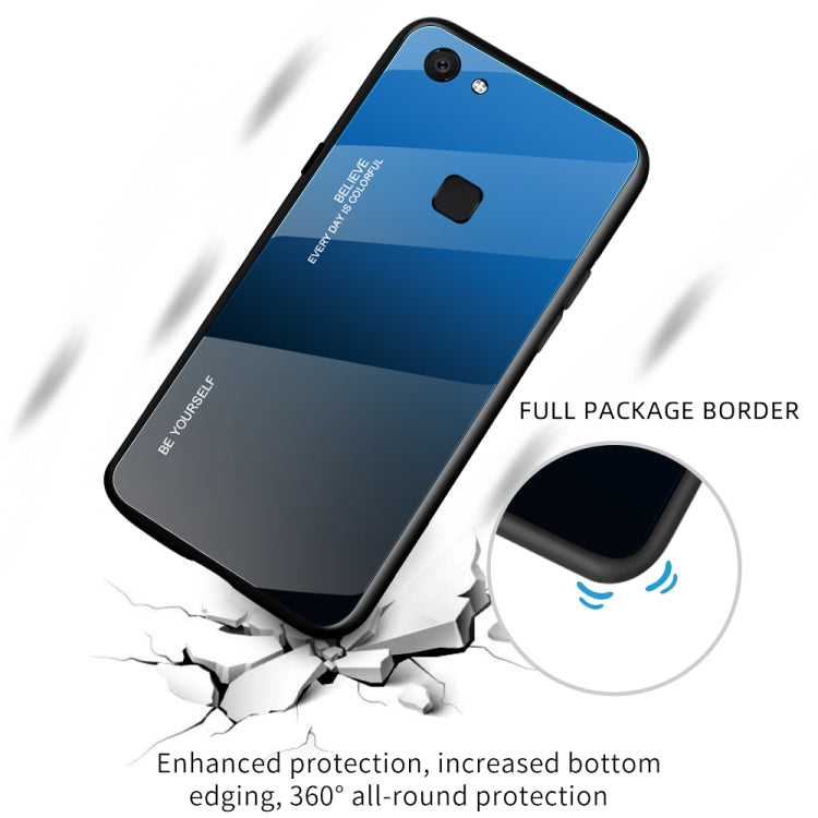 For Vivo V7 Gradient Color Glass Case(Light Purple) - vivo Cases by buy2fix | Online Shopping UK | buy2fix