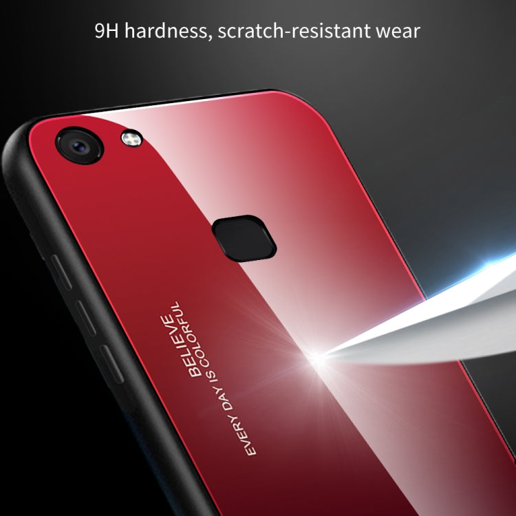 For Vivo V7 Gradient Color Glass Case(Light Purple) - vivo Cases by buy2fix | Online Shopping UK | buy2fix