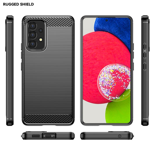 For Samsung Galaxy A53 5G Brushed Texture Carbon Fiber TPU Phone Case(Black) by buy2fix
