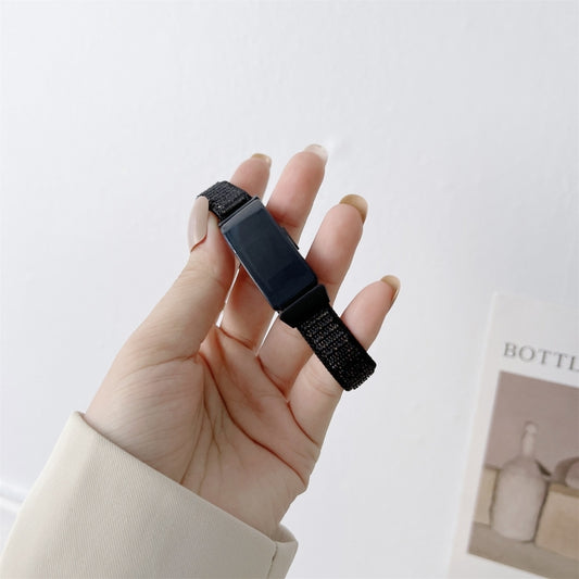 For Fitbit Inspire 2 Nylon Loop Strap Watch Band(Black) by buy2fix