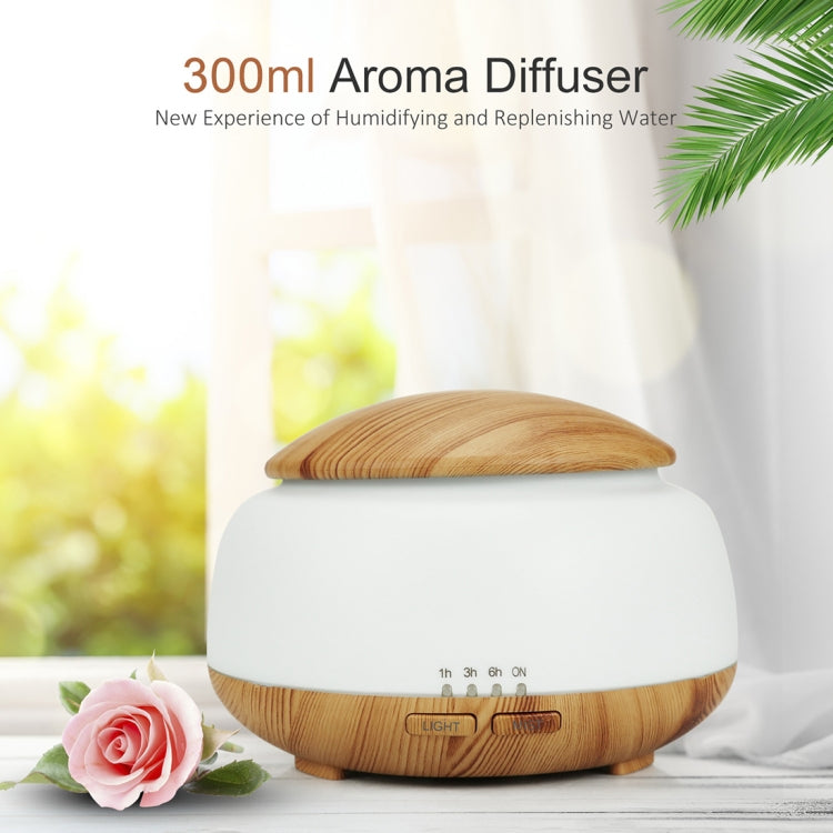 Wood Grain Humidifier Air Purifier Ultrasonic Atomization Household Aromatherapy Machine with Colorful LED Light Automatic Alcohol Sprayer, Plug Specification:US Plug(Light Brown) - Air Purifiers & Accessories by buy2fix | Online Shopping UK | buy2fix