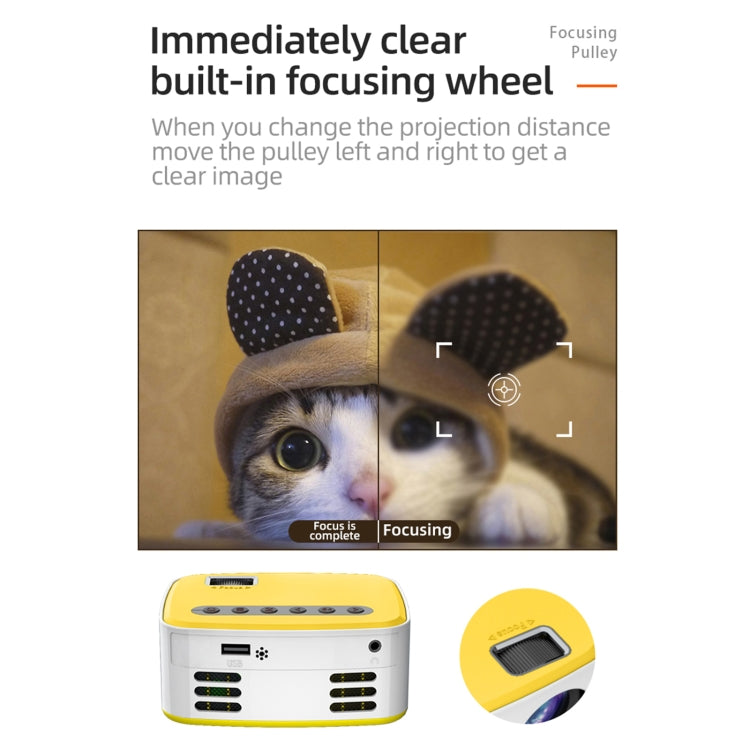 T20 320x240 400 Lumens Portable Home Theater LED HD Digital Projector, Same Screen Version, UK Plug(Black White) - LED Projector by buy2fix | Online Shopping UK | buy2fix