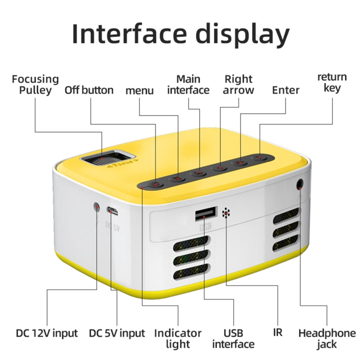 T20 320x240 400 Lumens Portable Home Theater LED HD Digital Projector, Same Screen Version, AU Plug(Black White) - LED Projector by buy2fix | Online Shopping UK | buy2fix
