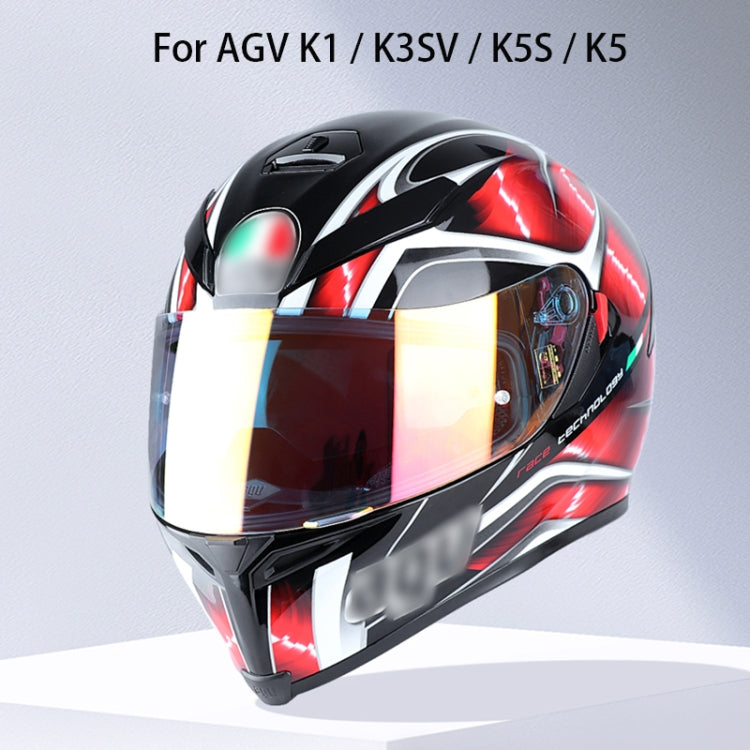 Motorcycle Helmet Visor Anti-UV Wind Shield Lens For AGV K1 / K3SV / K5(Tea Black) - Helmets by buy2fix | Online Shopping UK | buy2fix