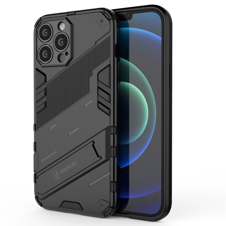 For iPhone 13 Pro Max Punk Armor 2 in 1 PC + TPU Phone Case with Invisible Holder (Black) - iPhone 13 Pro Max Cases by buy2fix | Online Shopping UK | buy2fix