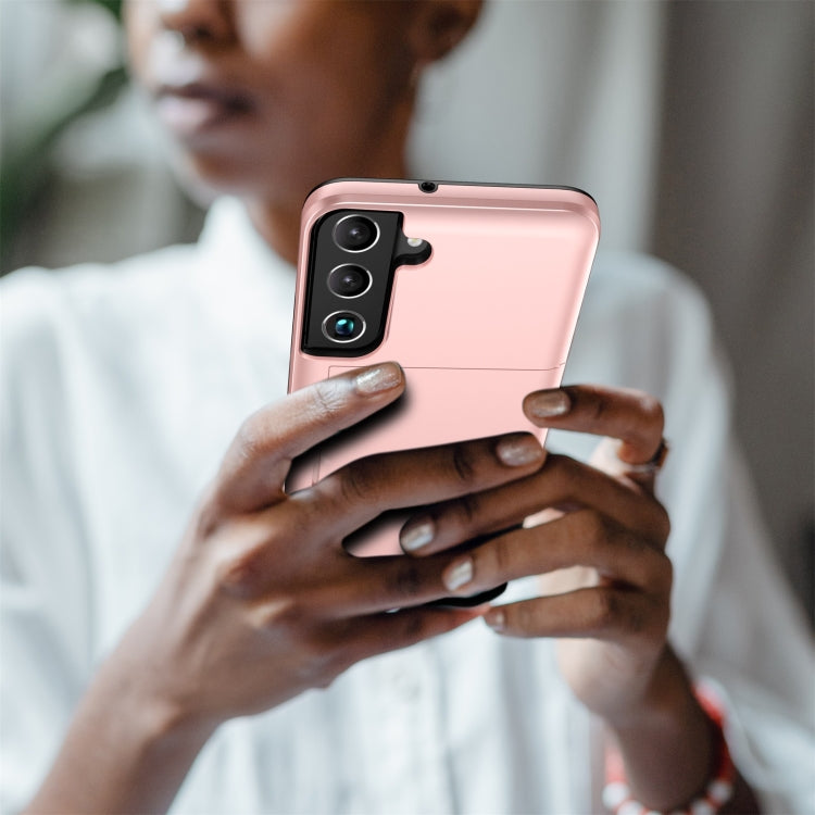 For Samsung Galaxy S22 5G Shockproof Armor Phone Case with Card Slot(Dark Green) by buy2fix