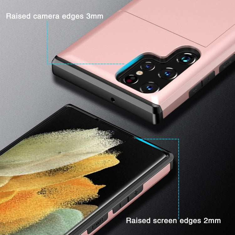 For Samsung Galaxy S22 Ultra 5G Shockproof Armor Phone Case with Card Slot(Black) - Galaxy S22 Ultra 5G Cases by buy2fix | Online Shopping UK | buy2fix