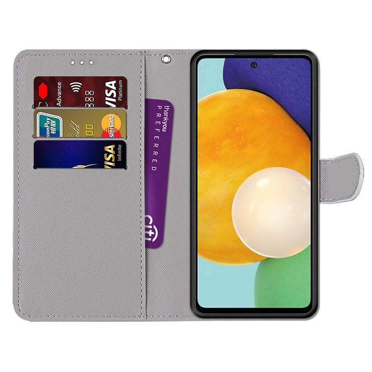 For Samsung Galaxy A53 5G Coloured Drawing Cross Texture Horizontal Flip Leather Phone Case with Holder & Card Slots & Wallet & Lanyard(Gold Diamond Butterfly) - Galaxy Phone Cases by buy2fix | Online Shopping UK | buy2fix
