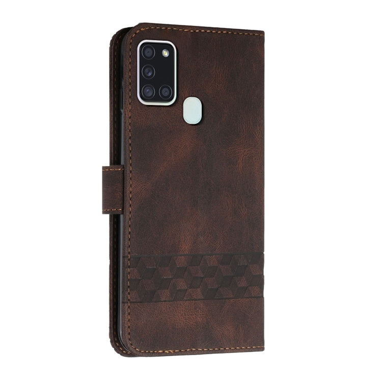 For OPPO Realme 7i Cubic Skin Feel Flip Leather Phone Case(Dark Brown) - Realme Cases by buy2fix | Online Shopping UK | buy2fix