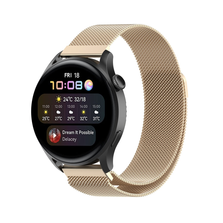 For Huawei Watch GT 3 42mm 20mm Milan Metal Watch Band(Champagne Gold) - Watch Bands by buy2fix | Online Shopping UK | buy2fix