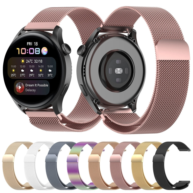 For Huawei Watch GT 3 42mm 20mm Milan Metal Watch Band(Rose Pink) - Watch Bands by buy2fix | Online Shopping UK | buy2fix