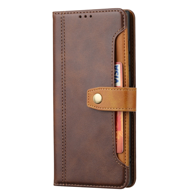 For Xiaomi Redmi Note 11/Poco M4 Pro Calf Texture Double Fold Leather Phone Case(Brown) - Xiaomi Cases by buy2fix | Online Shopping UK | buy2fix