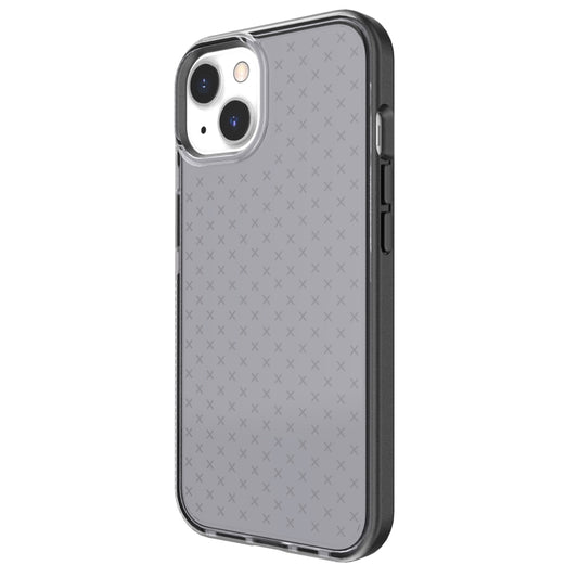 For iPhone 13 Grid Pattern Shockproof Transparent TPU Phone Case(Black) by buy2fix