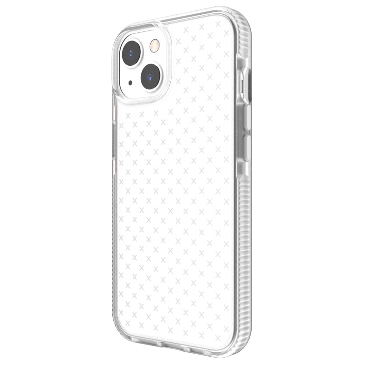 For iPhone 13 Grid Pattern Shockproof Transparent TPU Phone Case(White) - iPhone 13 Cases by buy2fix | Online Shopping UK | buy2fix