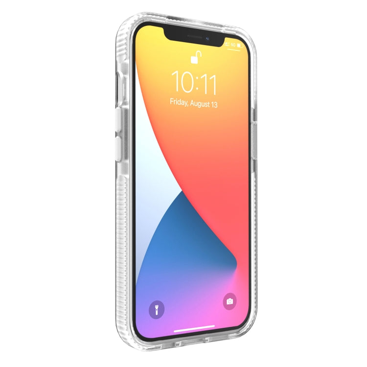 For iPhone 13 Grid Pattern Shockproof Transparent TPU Phone Case(White) - iPhone 13 Cases by buy2fix | Online Shopping UK | buy2fix