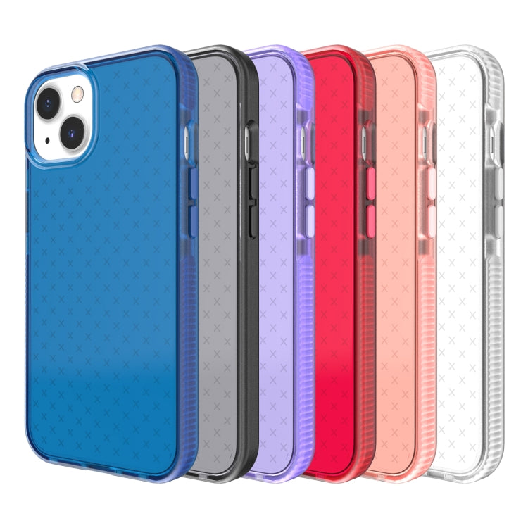 For iPhone 13 Grid Pattern Shockproof Transparent TPU Phone Case(White) - iPhone 13 Cases by buy2fix | Online Shopping UK | buy2fix