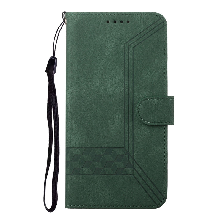 Cubic Skin Feel Flip Leather Phone Case For OnePlus 8 Pro(Green) - OnePlus Cases by buy2fix | Online Shopping UK | buy2fix