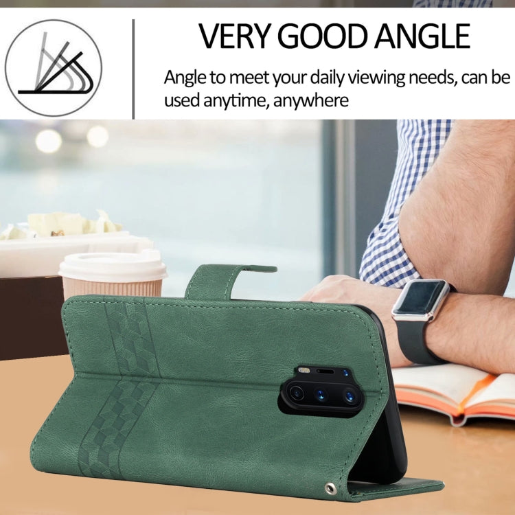 Cubic Skin Feel Flip Leather Phone Case For OnePlus 8 Pro(Green) - OnePlus Cases by buy2fix | Online Shopping UK | buy2fix