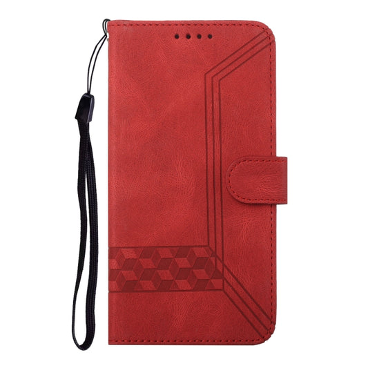 Cubic Skin Feel Flip Leather Phone Case For OnePlus 8 Pro(Red) by buy2fix