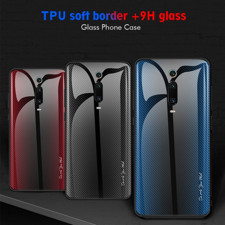 For Xiaomi Redmi K20 / K20 Pro / 9T Texture Gradient Glass Protective Case(Black) - Xiaomi Cases by buy2fix | Online Shopping UK | buy2fix