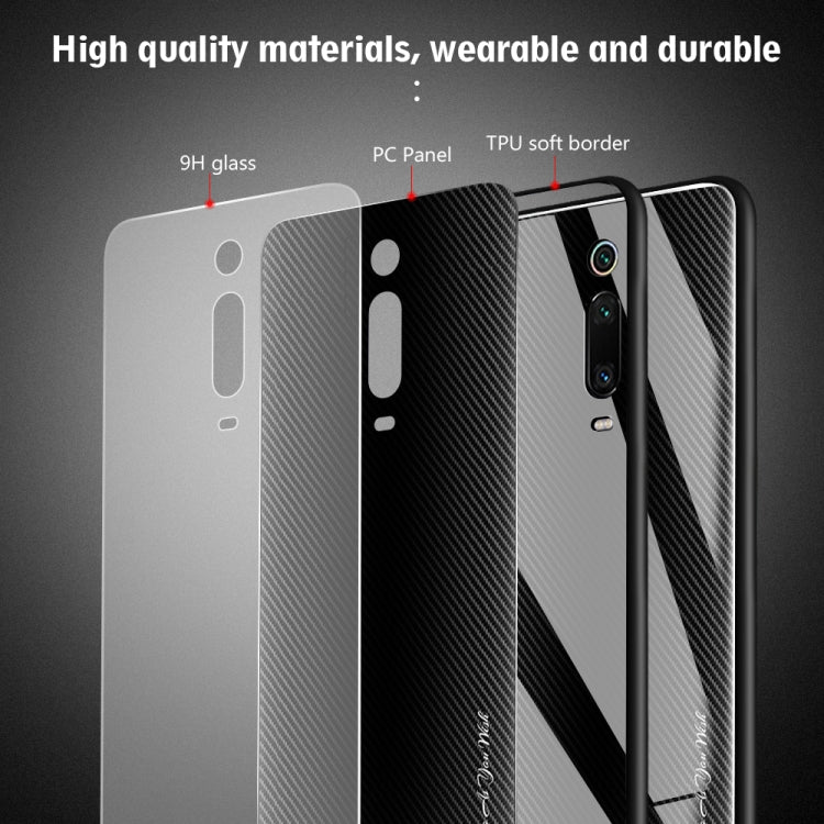 For Xiaomi Redmi K20 / K20 Pro / 9T Texture Gradient Glass Protective Case(Black) - Xiaomi Cases by buy2fix | Online Shopping UK | buy2fix