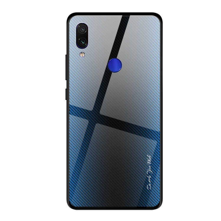 For Xiaomi Redmi Note 7 Texture Gradient Glass Protective Case(Blue) - Xiaomi Cases by buy2fix | Online Shopping UK | buy2fix