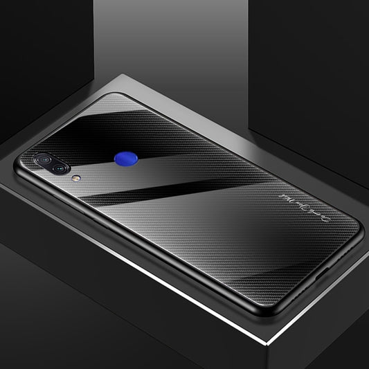 For Xiaomi Redmi Note 7 Texture Gradient Glass Protective Case(Black) by buy2fix