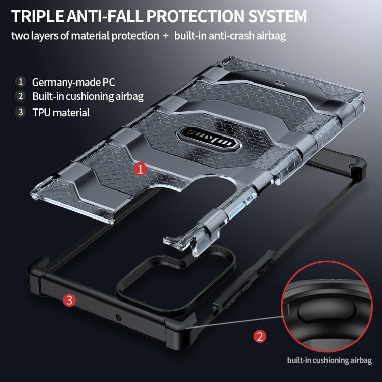 For Samsung Galaxy S22 Ultra 5G wlons Explorer Series PC+TPU Phone Case(Black) - Galaxy S22 Ultra 5G Cases by wlons | Online Shopping UK | buy2fix