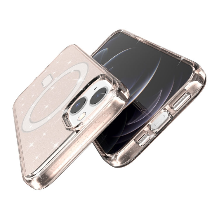 For iPhone 13 Terminator Style Glitter Powder MagSafe Magnetic Phone Case(Gold) - iPhone 13 Cases by buy2fix | Online Shopping UK | buy2fix