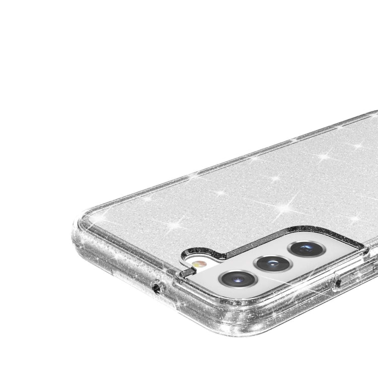 For Samsung Galaxy S22 5G Shockproof Terminator Style Glitter Powder Protective Phone Case(White) - Galaxy S22 5G Cases by buy2fix | Online Shopping UK | buy2fix