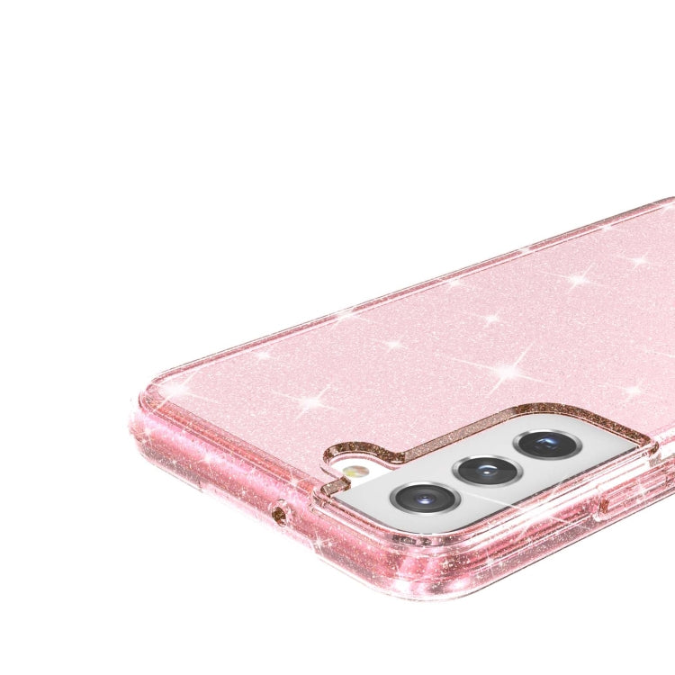 For Samsung Galaxy S22 5G Shockproof Terminator Style Glitter Powder Protective Phone Case(Pink) - Galaxy S22 5G Cases by buy2fix | Online Shopping UK | buy2fix