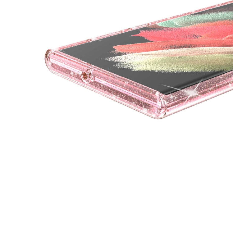 For Samsung Galaxy S22 Ultra 5G Shockproof Terminator Style Glitter Powder Protective Phone Case(Pink) - Galaxy S22 Ultra 5G Cases by buy2fix | Online Shopping UK | buy2fix