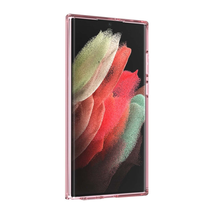 For Samsung Galaxy S22 Ultra 5G Shockproof Terminator Style Transparent Protective Phone Case(Pink) - Galaxy S22 Ultra 5G Cases by buy2fix | Online Shopping UK | buy2fix