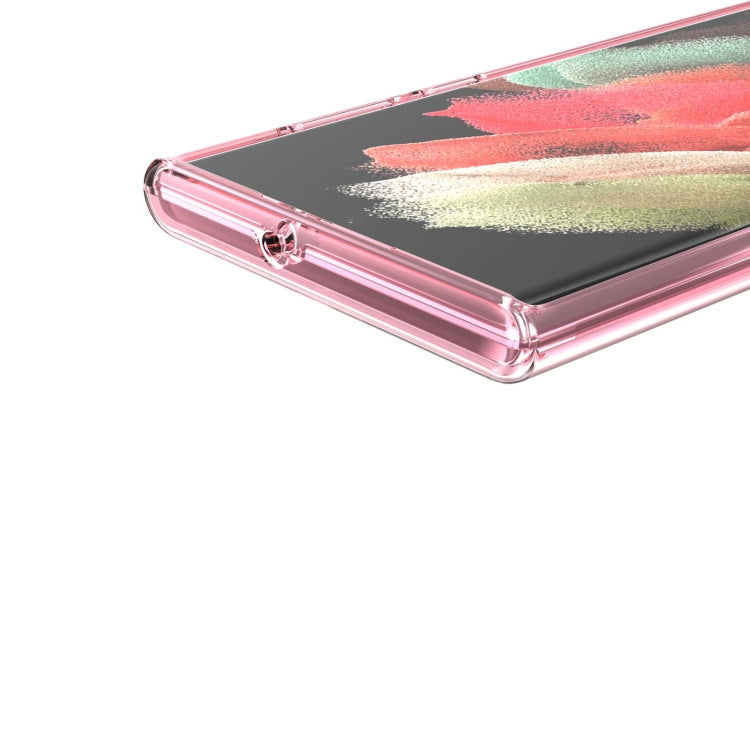 For Samsung Galaxy S22 Ultra 5G Shockproof Terminator Style Transparent Protective Phone Case(Pink) - Galaxy S22 Ultra 5G Cases by buy2fix | Online Shopping UK | buy2fix