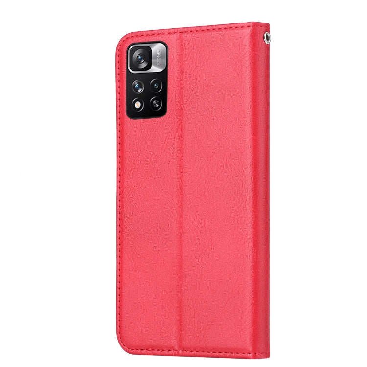 For Xiaomi Redmi Note 11 5G Domestic Version / Poco M4 Pro Knead Skin Texture Leather Phone Case(Red) - Xiaomi Cases by buy2fix | Online Shopping UK | buy2fix
