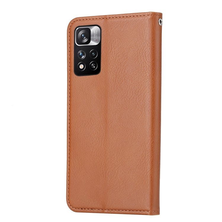 For Xiaomi Redmi Note 11 5G Domestic Version / Poco M4 Pro Knead Skin Texture Leather Phone Case(Brown) - Xiaomi Cases by buy2fix | Online Shopping UK | buy2fix