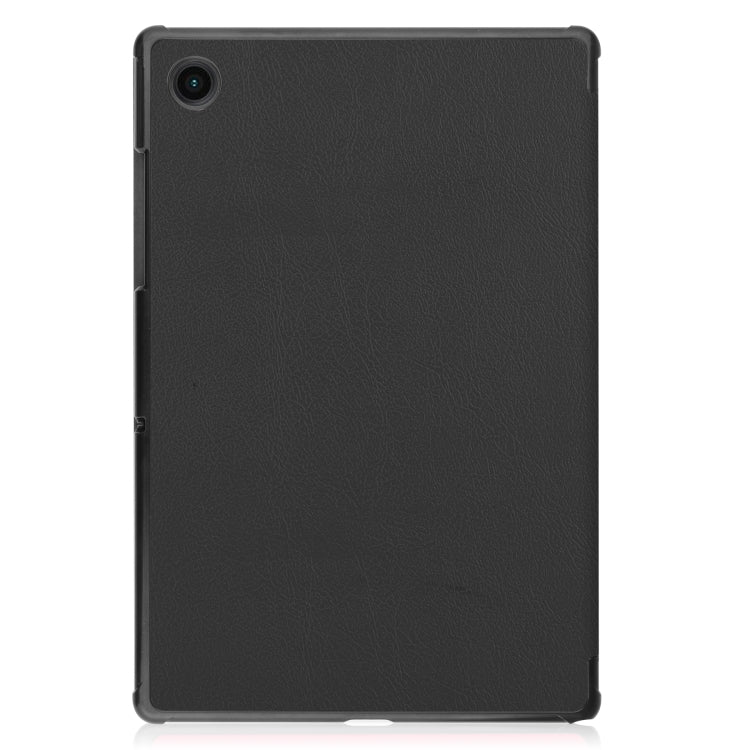 For Samsung Galaxy Tab A8 2021 Three-folding Holder Custer Texture Leather Tablet Case(Black) - Other Galaxy Tab PC by buy2fix | Online Shopping UK | buy2fix