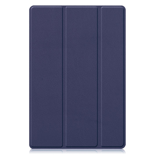 For Samsung Galaxy Tab A8 2021 Three-folding Holder Custer Texture Leather Tablet Case(Dark Blue) by buy2fix