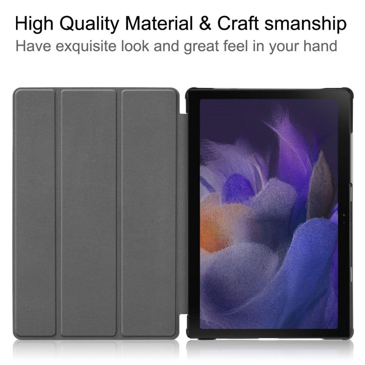 For Samsung Galaxy Tab A8 2021 Painted Leather Tablet Case with 3-Fold Holder(Apricot Blossom) - Other Galaxy Tab PC by buy2fix | Online Shopping UK | buy2fix