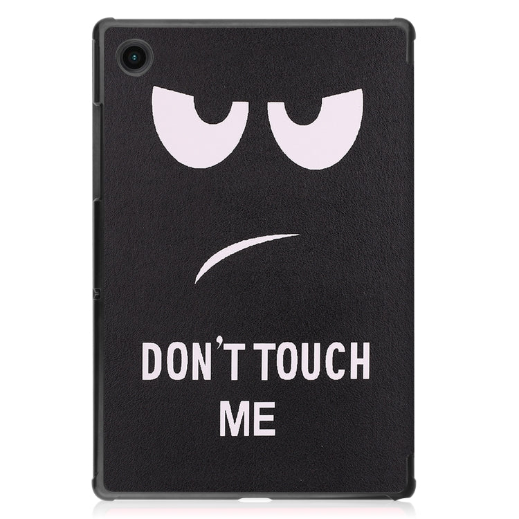 For Samsung Galaxy Tab A8 2021 Painted Leather Tablet Case with 3-Fold Holder(Big Eye Me) - Other Galaxy Tab PC by buy2fix | Online Shopping UK | buy2fix