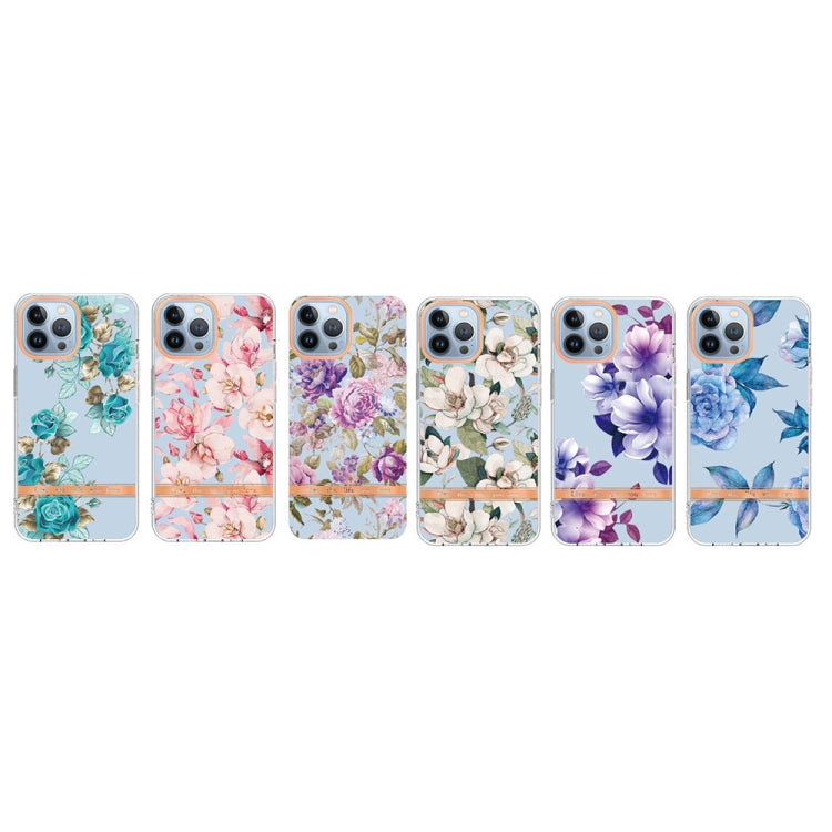 For iPhone 13 Pro Flowers and Plants Series IMD TPU Phone Case (Green Gardenia) by buy2fix