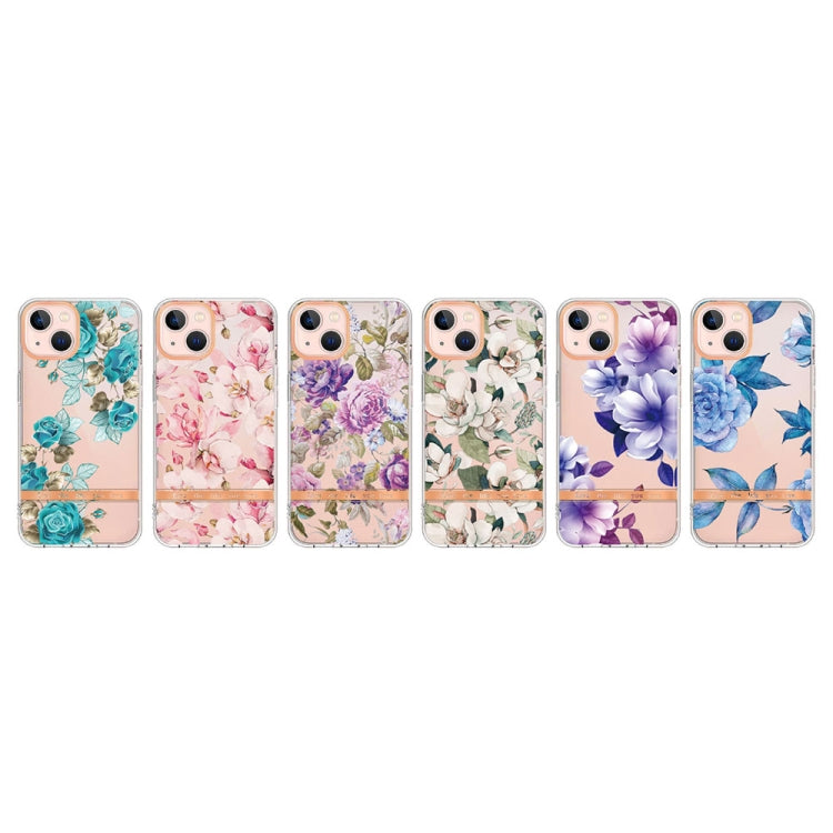 For iPhone 13 Flowers and Plants Series IMD TPU Phone Case(Pink Gardenia) - iPhone 13 Cases by buy2fix | Online Shopping UK | buy2fix