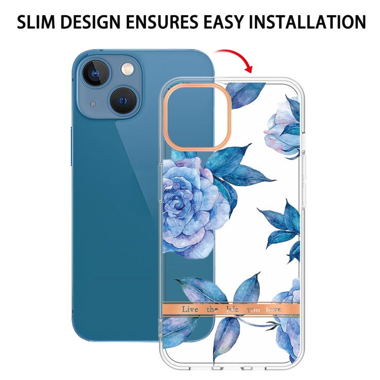 For iPhone 13 mini Flowers and Plants Series IMD TPU Phone Case (Orchid Peony) - iPhone 13 mini Cases by buy2fix | Online Shopping UK | buy2fix