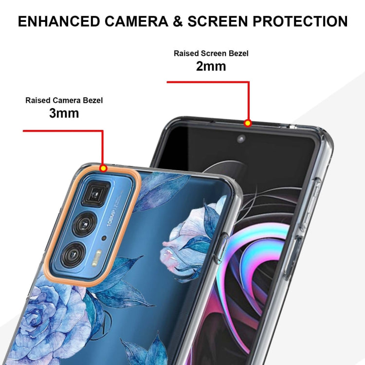 Flowers and Plants Series IMD TPU Phone Case For Motorola Edge 20 Pro(Orchid Peony) - Motorola Cases by buy2fix | Online Shopping UK | buy2fix