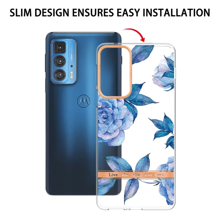 Flowers and Plants Series IMD TPU Phone Case For Motorola Edge 20 Pro(Orchid Peony) - Motorola Cases by buy2fix | Online Shopping UK | buy2fix