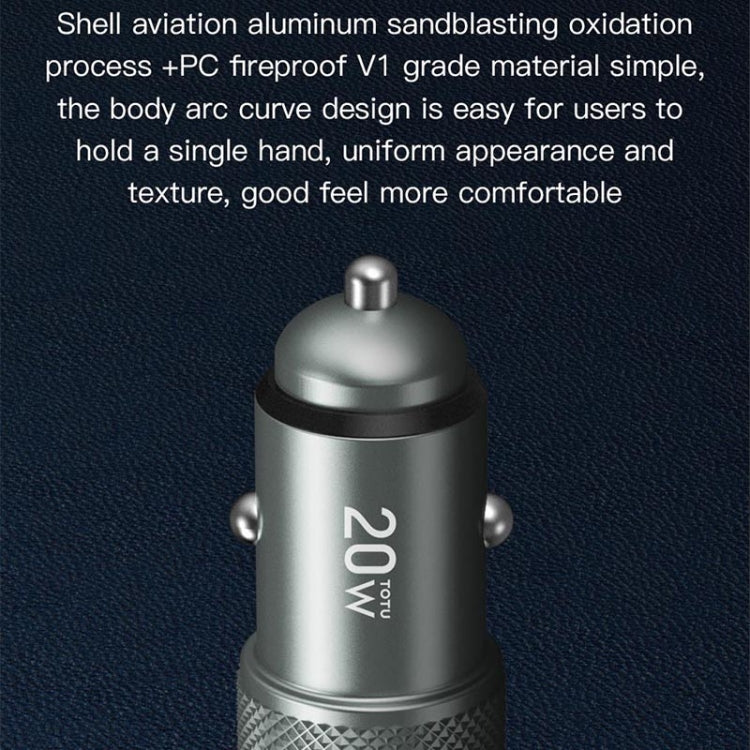 TOTUDESIGN DCCPD-010 Blade Series 20W Fast Charging Car Charger(Black) by TOTUDESIGN