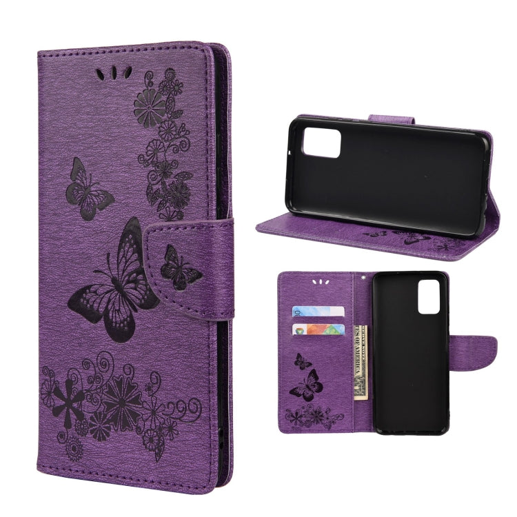 For Xiaomi Redmi Note 11 5G Butterfly Embossed Horizontal Flip Leather Phone Case with Card Slot & Holder(Purple) - Xiaomi Cases by buy2fix | Online Shopping UK | buy2fix